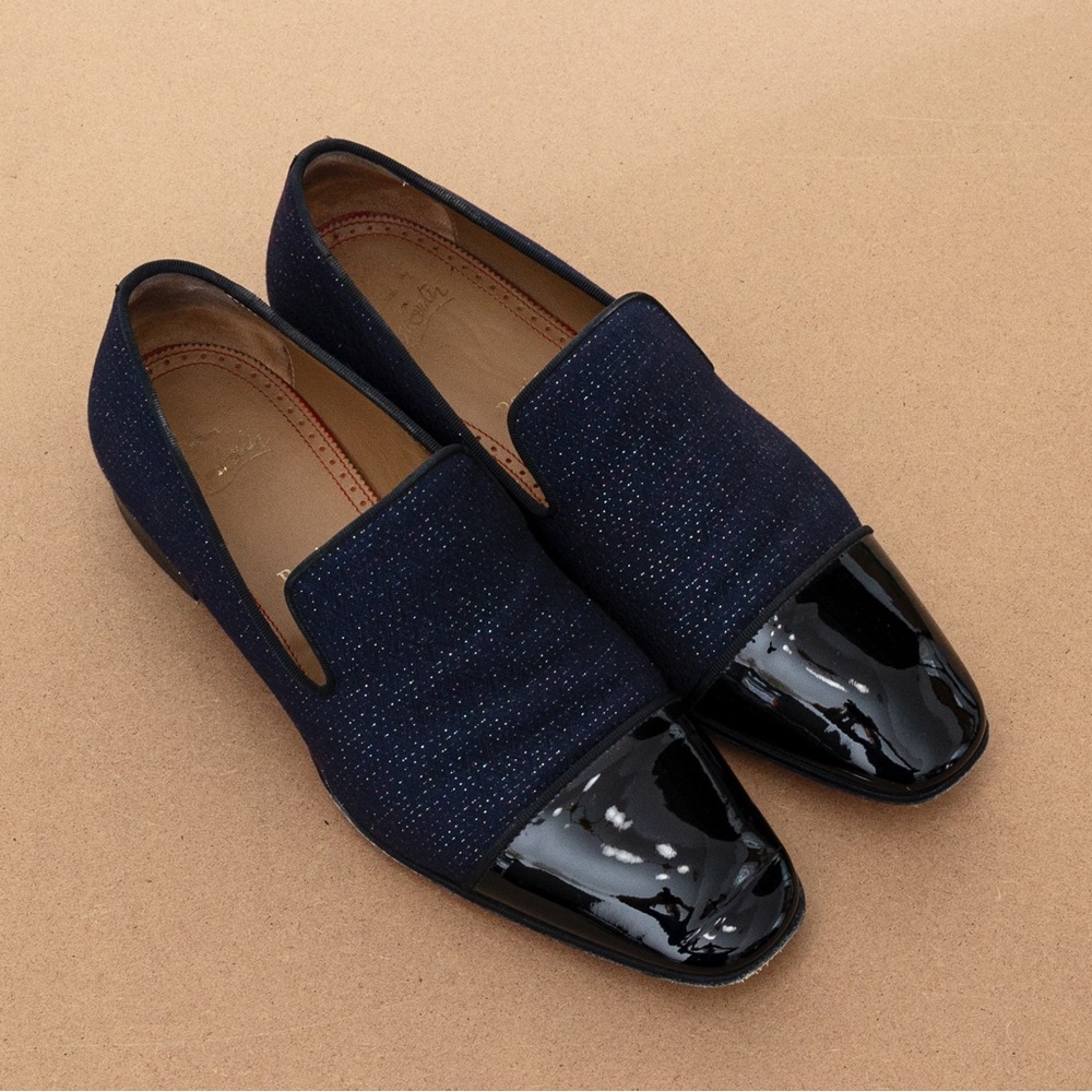 Christian Louboutin Black and Blue Men's Loafers